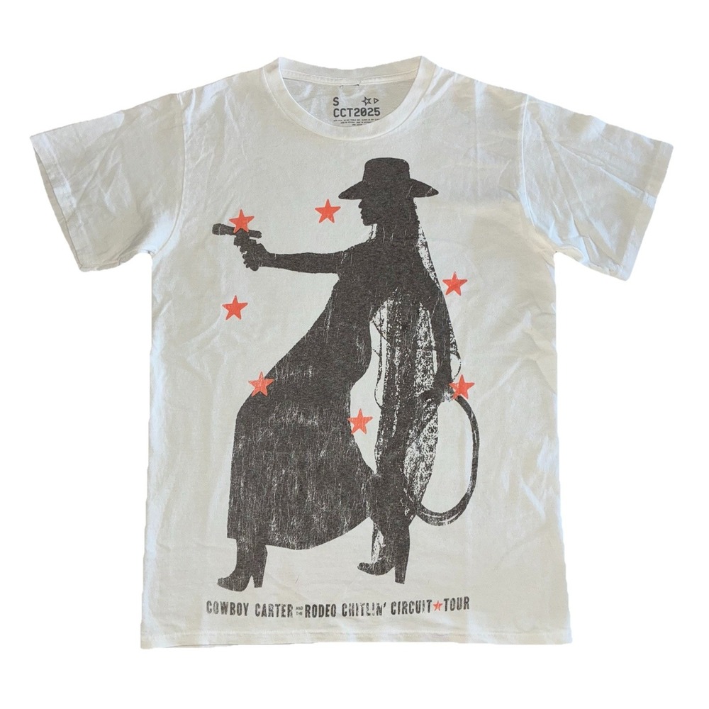 Beyonce Most Wanted Tee S White Cowboy Carter Tour 2025 Merch NEW‎ *hole